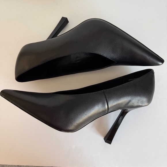 Steve Madden Sedona Stiletto Heel Pump Black Leather Size 8.5M - Picture 4 of 11